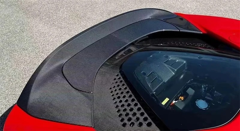 Used for SF90 Dry Carbon Fiber Rear Spoiler Wing Exterior Decoration Rear Trunk Wing Body Kit